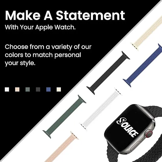 Solace Bands Slim Imperium Loop - Compatible with Apple Watch Bands Sport Loop Band for Women and Men, iWatch Bands for 38mm 40mm 41mm 42mm 44mm 45mm Ultra, SE and Series 8 7 6 5 4 3 2 1