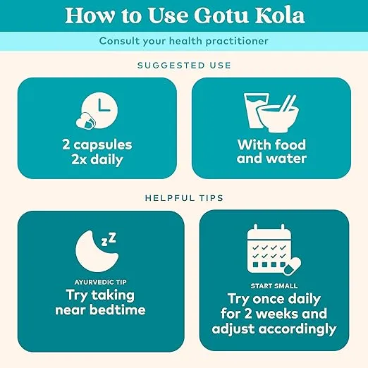 Organic India Gotu Kola Herbal Supplement - Adaptogen for Brain & Nervous System Support, Vegan, Gluten-Free, Kosher, USDA Certified Organic, Non-GMO, Calming, Clarity - 90 Capsules