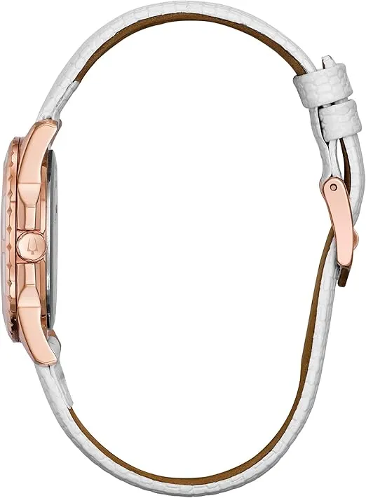 Bulova Ladies' Classic Diamond 3-Hand Quartz Stainless Steel Watch, 12 Diamonds, Mother-of-Pearl Dial