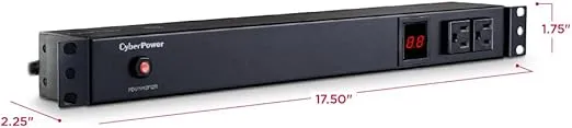 CyberPower PDU15M2F12R Metered PDU, 100-125V/15A (Derated to 12A), 14 Outlets, 1U Rackmount, 15 Foot Power Cord