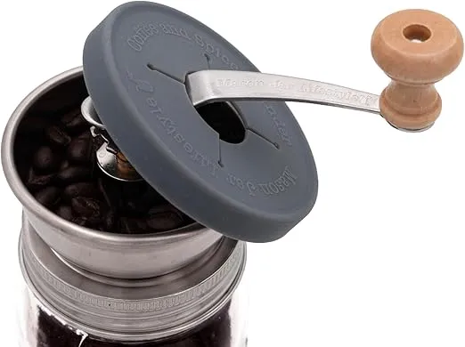 Coffee & Spice Grinder Stainless Steel Lid Accessory Attachment with Silicone Cover for Regular Mouth Mason Jars