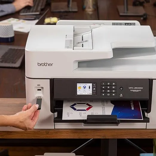 Brother MFC-J6540DW White Business Color Inkjet All-in-One Printer – Print, scan, Copy or fax up to 11”x17 (Ledger) Size Paper