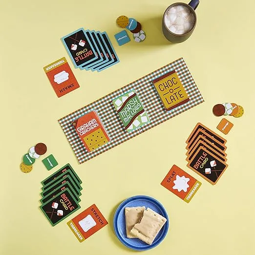 Chronicle Books S’Mores Wars: The Campfire Card Game of Snack Attacks (Competitive Card-Drafting Marshmallow Game for The Whole Family, Fast & Fun Food-Themed Card Game),Multicolor