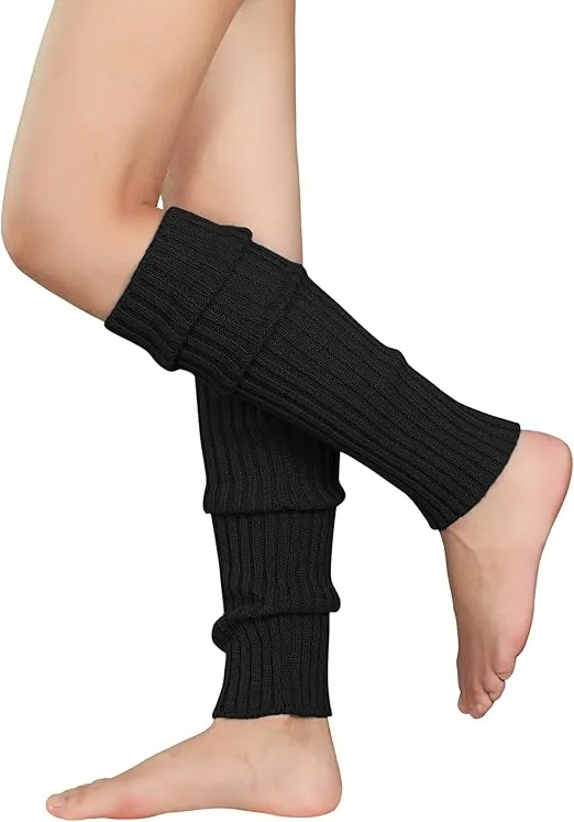 Zando Womens Fashion Warmers Adult Junior 80s Ribbed Knitted Long Socks for Party Sports Casual Socks