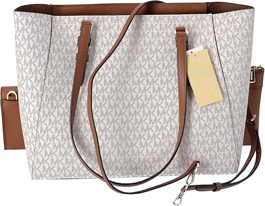 Michael Kors Charlotte Large 3-in-1 Tote Crossbody Handbag Leather