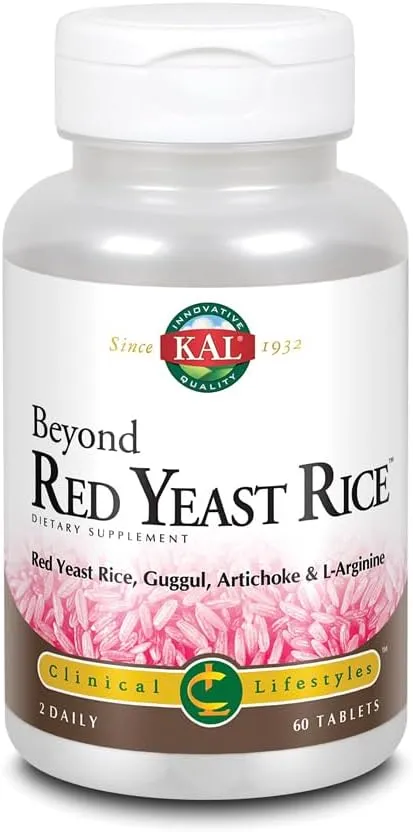 KAL Beyond Red Yeast Rice | Clinical Formula with B Vitamins, Guggul, Artichoke, L-Arginine HCl, 60 Tablets