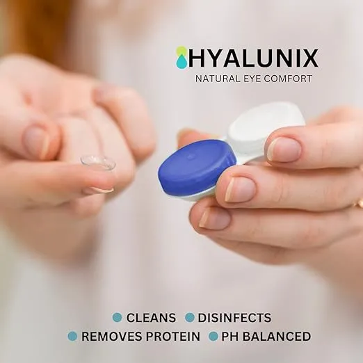 Hyalunix Multi-Purpose Solution for Contact Lenses. Enhanced Hydration for Longer Comfort | Inspired by Healthy Tears | 20% More Contact Lens Solution! 12 Fl Oz for Pack of 2.