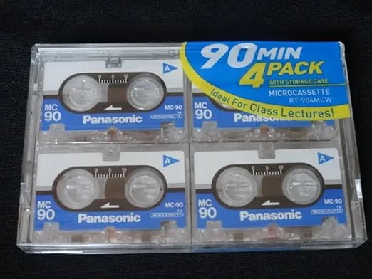 4x4 Packs Panasonic MC90 - 90 Minute Micro Mini Cassette Tapes.