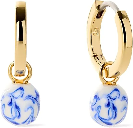 Ana Luisa Frida Pearl Huggie Hoops - 14K Gold Plated & Silver Rhodium Plated Drop Hoop Earrings with Freshwater Pearls, 2-in-1 Design - Hypoallergenic, Water-Resistant, Tarnish-Free - Women Gift Ideas