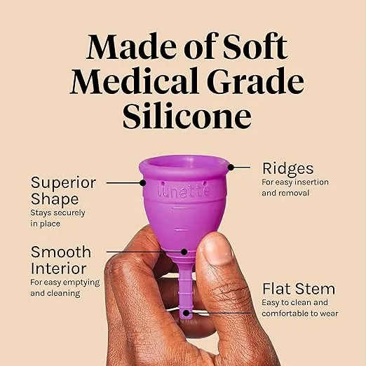 Lunette Menstrual Cup - Yellow - Model 2 for Medium to Heavy Menstruation - Alternative for Tampons and Sanitary Napkins