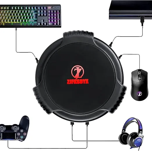 ZJFKSDYX Keyboard & Mouse for PS4 – Professional Adapter,21-Key Mechanical Keyboard, Gaming Mouse, 1:1 Controller Mapping, Plug & Play for Playing FPS, RTS, R6, Apex Legends (C91 Adapter)