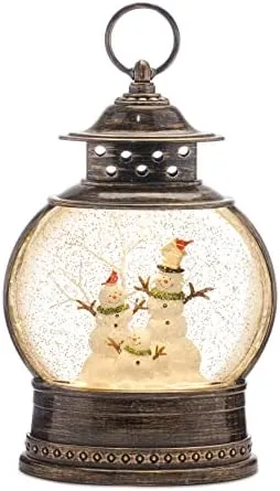 Melrose International LED Snow Globe with Snowman Family 11.5" H