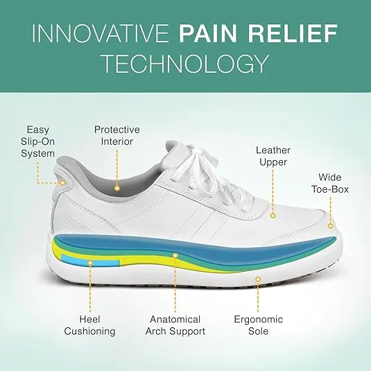 Orthofeet Women's Orthopedic Leather Wander Hands-Free Sneakers