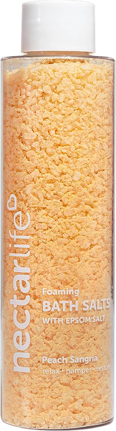 Foaming Bath Salt - Epsom Salts - Peppermint Aromatherapy - 4.6 oz - Moisturizing - Relaxing - Vegan - Paraben Free (Peach Sangria)
