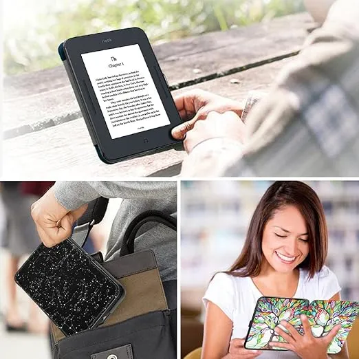 Fintie SlimShell Case for Nook GlowLight 3, Ultra Thin and Lightweight PU Leather Protective Cover for Barnes and Noble Nook GlowLight 3 eReader 2017 Release Model BNRV520, Black