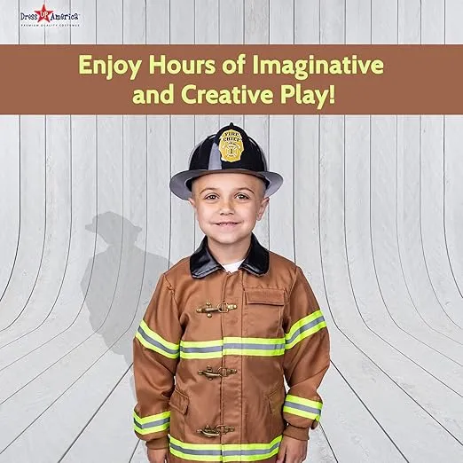 Dress Up America Fireman Costume for Kids - Role Play Firefighter Costume