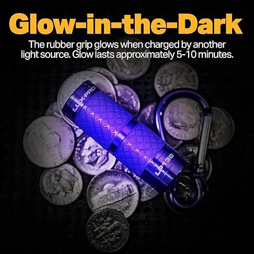 LUX-PRO LP139 Glow-in-the-Dark Key Chain LED Flashlight (16 Pack)
