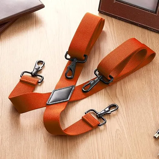 Buyless Fashion Suspenders for Men - 48" Adjustable Straps 1 1/4" - X Back with Black Hooks