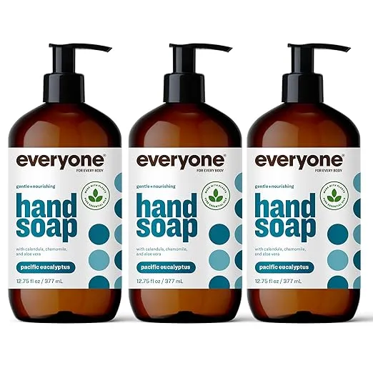 Everyone Liquid Hand Soap, 12.75 Ounce (Pack of 3), Pacific Eucalyptus, Plant-Based Cleanser with Pure Essential Oils