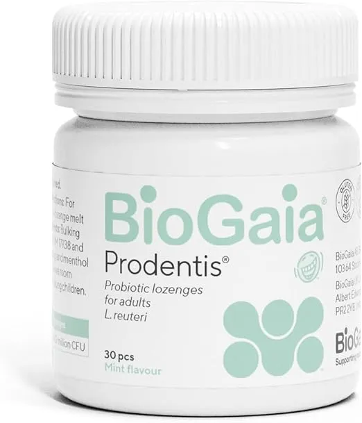 BioGaia Prodentis | Dental Probiotic Lozenges | Promotes Healthy Gums & Teeth | Defends Against Dental Problems | Replenishes Oral Microbiome | Improves Oral Health | Mint Flavor | 30 Day Supply