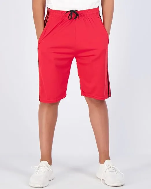 Real Essentials Boys' 5-Pack Mesh Active Athletic Performance Basketball Shorts with Pockets