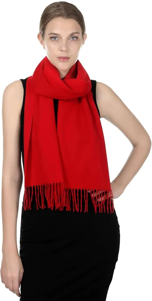 TZ Promise Plain Solid Color Cashmere Feel Classic Soft Luxurious Winter Scarf For Men Women