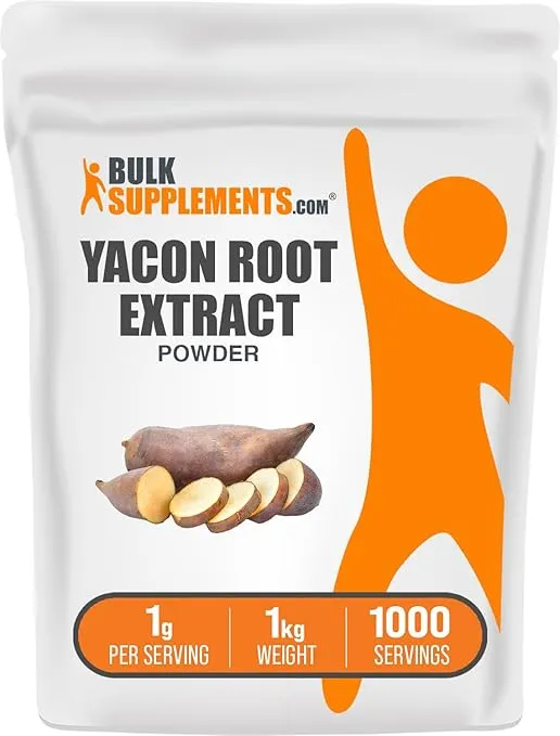 BulkSupplements.com Yacon Root Extract Powder - Natural Sweetene, Yacon Root Powder - Traditional Supplement, Gluten Free, 1000mg per Serving, 1kg (2.2 lbs) (Pack of 1)