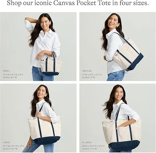 Lands' End Zip Top Canvas Tote Bag