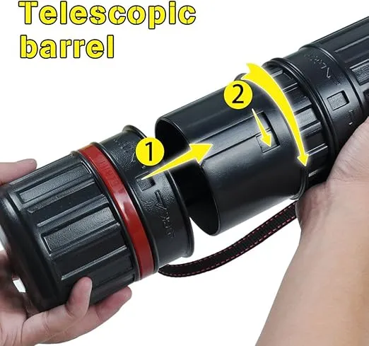 DEWEL Drawing Tube Blueprint Case Telescoping Art Tube Large Plastic Black Storage Tube Expands from 24 to 40 Inches Plastic Waterproof and Light Resistant Poster Tube with Strap