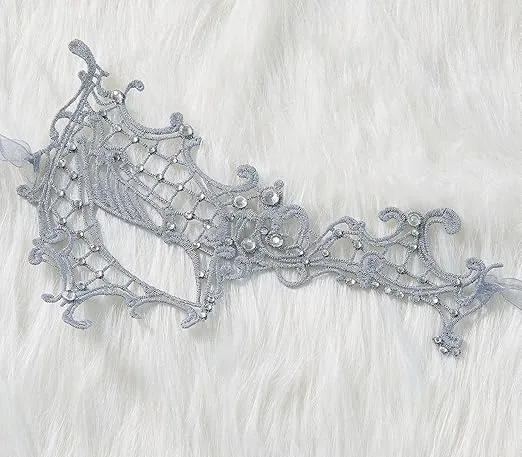 Masquerade Mask for Women - Half Face Lace Mask - Phantom of the Opera Venetian Mask for Mascarade Halloween Party