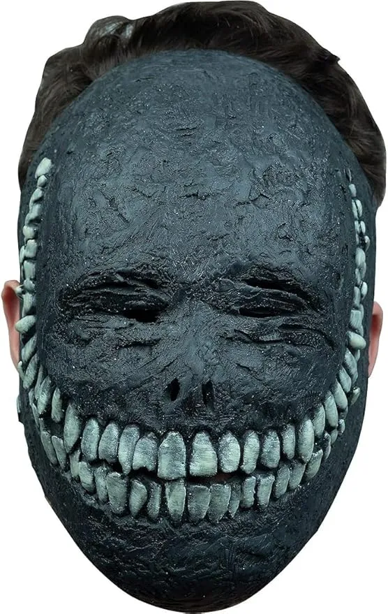 Caretas Rev Creepy Grinning Glow in The Dark Mask Standard Black