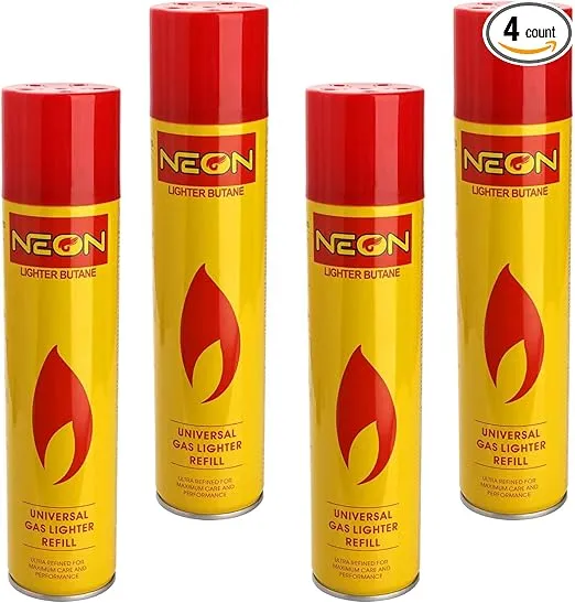 Neon Lighter Gas Refill Butane Universal Fuel Ultra Refined 300ml 10.14Oz