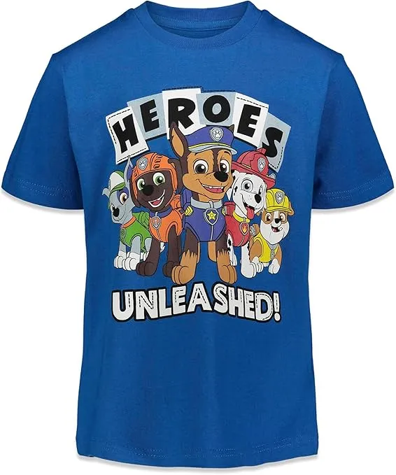 Paw Patrol Chase Marshall Rubble Rocky 4 Pack Graphic T-Shirts Toddler to Big Kid