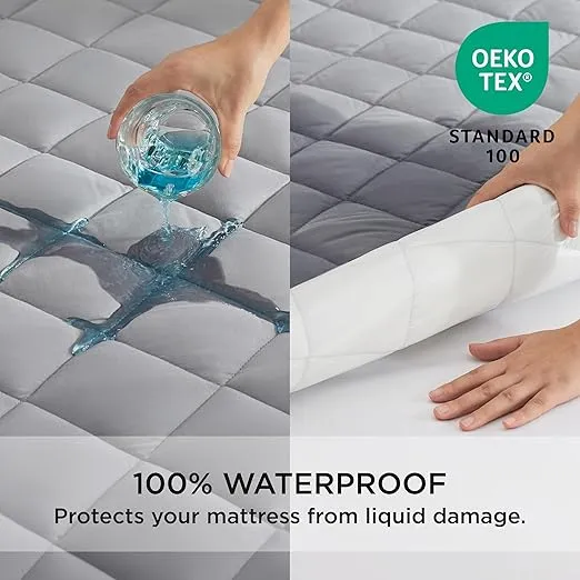 Bedsure Queen Mattress Protector, Quilted Waterproof Mattress Pad with Deep Pocket up to 22 Inches, Soft Breathable Mattress Cover Queen Size Bed, Mattress Topper Queen for Home, Bedroom, Hotel