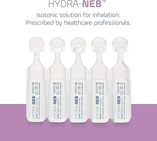 Isotonic 0.9% Sodium Chloride - 50ml Saline Solution 0.9% NaCl - Inhalation Solution for Nebuliser – Reduce Mucus and Allergy - Nebulizer Saline Solution