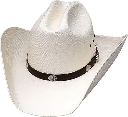 Western Express Natural Straw Cowboy Hat - Cattleman Style with Silver Conchos Band | Kids' Cowboy & Cowgirl Hat