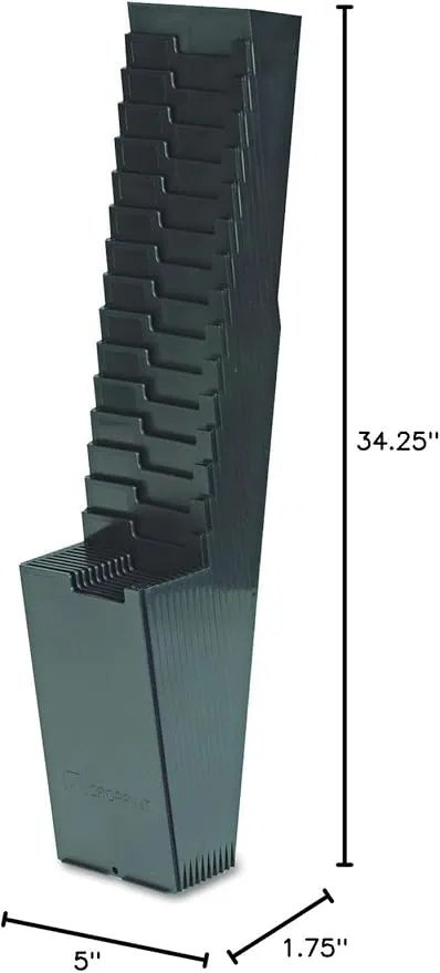 Acroprint 81-0118-000 25-Pocket Expanding Time Card Rack, Plastic, Black
