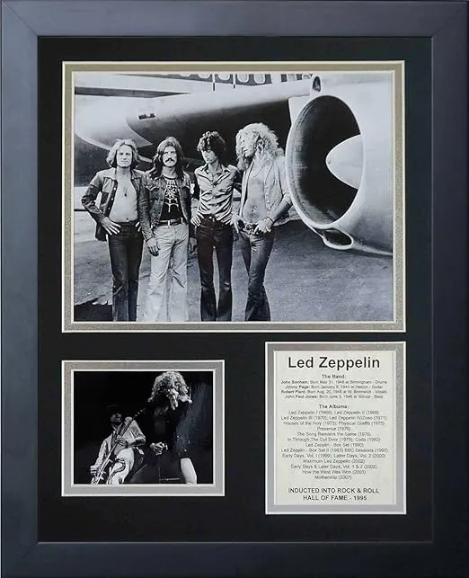 Legends Never Die Led Zeppelin Plane- Rock & Roll Legends Collectible | Framed Photo Collage Wall Art Decor, 11x14-Inch, (16180U)