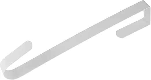 RN'D Over Door Wreath Hanger Hook - Thin Metal Overdoor Wreath Holder Seasonal Hanger Hooks for Front or Back Door (White, 12")