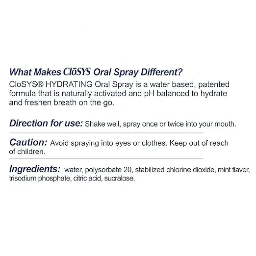 CloSYS Oral Breath Spray, 0.31 Ounce (3 Count), Mint, Sugar Free, pH Balanced, Fights Bad Breath