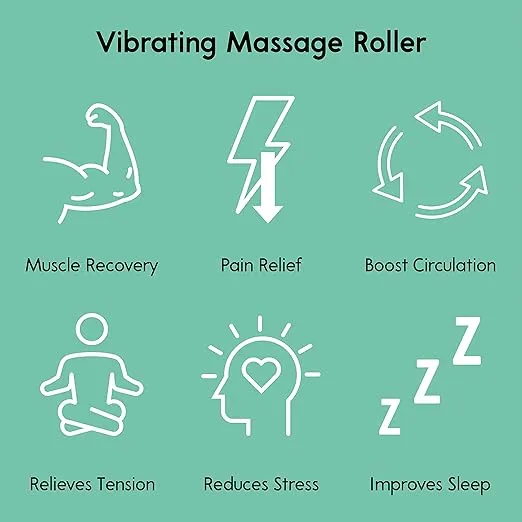 𝗩𝗶𝗯𝗶𝘁 - Vibrating Massager for Plantar Fasciitis, Pain Relief and Sciatica, Foot and Body Portable Massage Roller, Deep Tissue Pain Relief from Feet to Neck, Electric, 3 Vibration Levels (Blue)