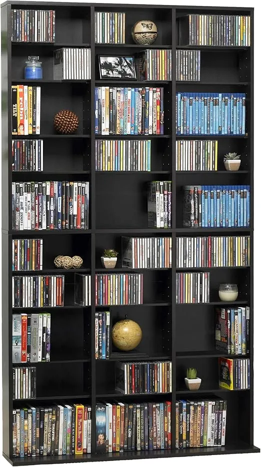 Atlantic Oskar 1080 Media Storage Cabinet – Protects & Organizes Prized Music, Movie, Video Games or Memorabilia Collections, PN 38435714 in Espresso
