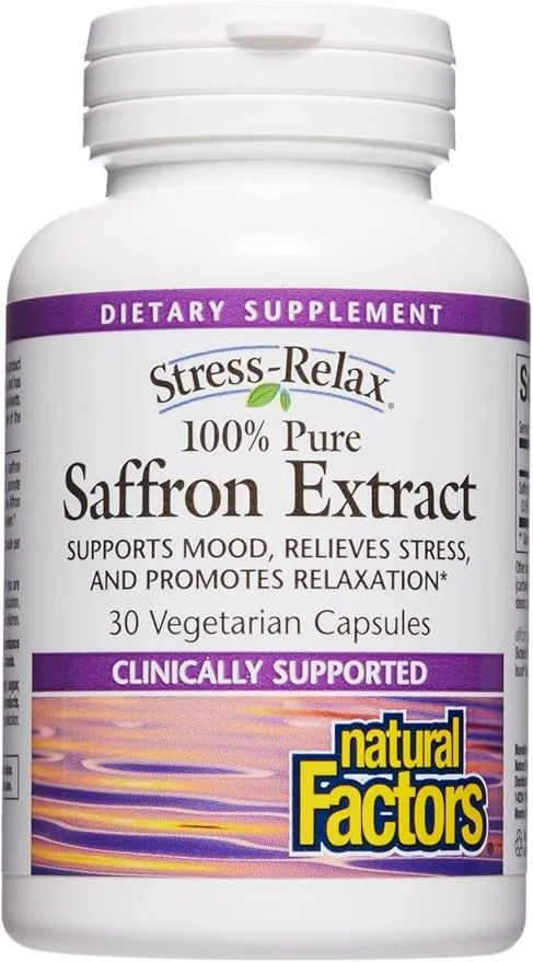 Natural Factors Stress-Relax Affron Saffron Extract 28 mg, 30 Vegetarian Capsules