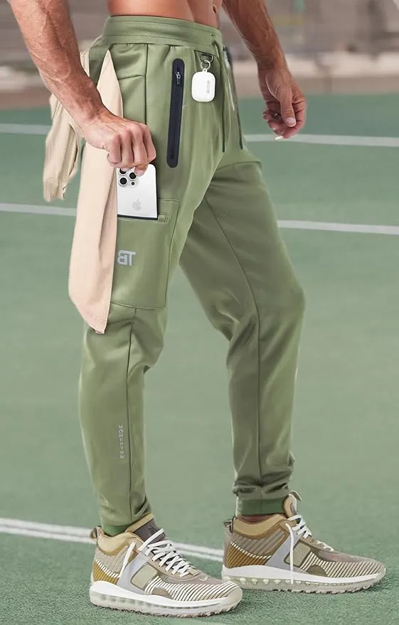 Born Tough Mens Cargo Workout Joggers Pants,Tapered Bodybuilding Gym Cargo Joggers, Athletic Running Cargo Sweatpants for Men