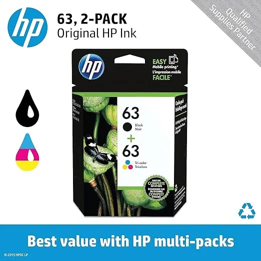 HP L0R46AN Inkjet Cartridge (Black/Tri-Color, 2-Pack) in Retail Packaging