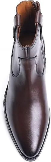Carlos Santana Zappa Cowboy Boots for Men | Zipper Closure | Rubber Outsole & Cushion Comfort Footbed | Calfskin Leather Upper