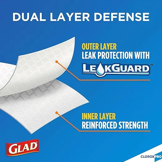 CloroxPro Glad ForceFlex 13 Gallon Tall Kitchen Drawstring Trash Bags, 100 Count (Package May Vary)