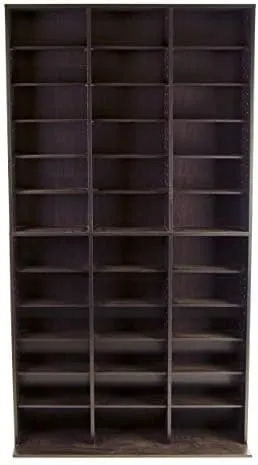 Atlantic Oskar 1080 Media Storage Cabinet – Protects & Organizes Prized Music, Movie, Video Games or Memorabilia Collections, Espresso (Updated)