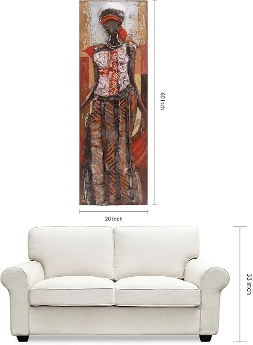 Empire Art Direct "Elegance Mixed Media Iron Wall Sculpture, Hand Painted Dimensional Metal Wall Art, Ready to Hang, 60" x 20", Large size, Home Decor for Living Room, Hallway, Bedroom