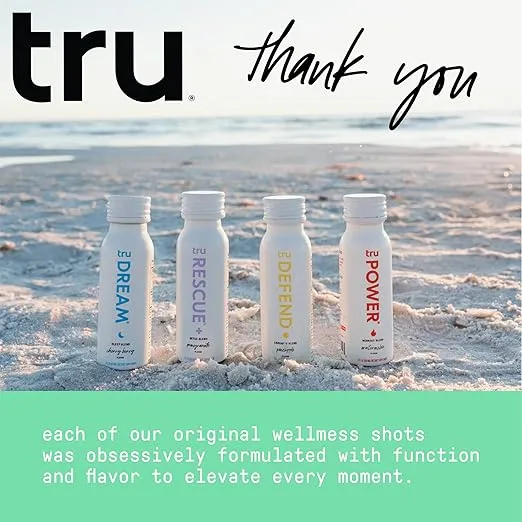 Tru Focus Shot, Nootropic Extra Strength Energy Shots with Yerba Mate, Apple Kiwi Flavored Wellness Shots, 100 mg Natural Caffeine, Kosher, Gluten Free, Vegan, Low Calories, 0 Sugar, 2oz (Pack of 12)